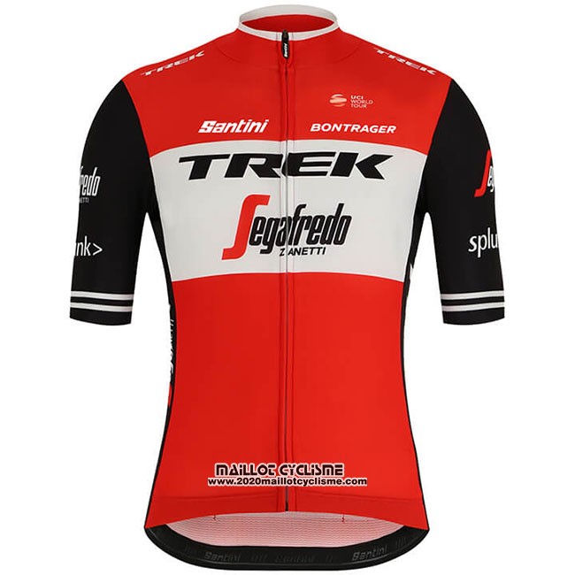 2019 Maillot Ciclismo Trek Segafredo Rouge Blanc Manches Courtes et Cuissard